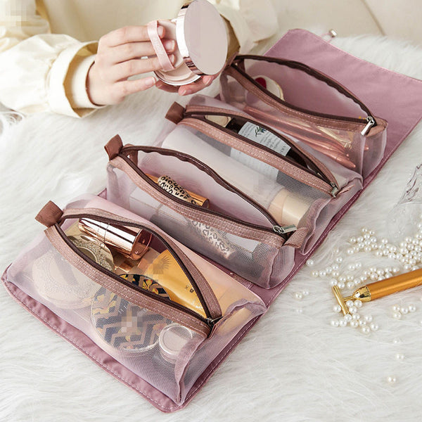 4PCS In 1 Cosmetic For Women Nylon Rope Makeup Bag